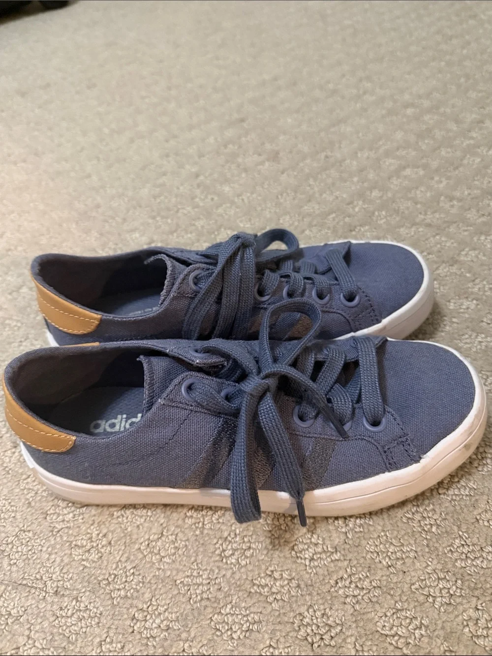 adidas Navy Canvas Sneakers with white Heel Tab